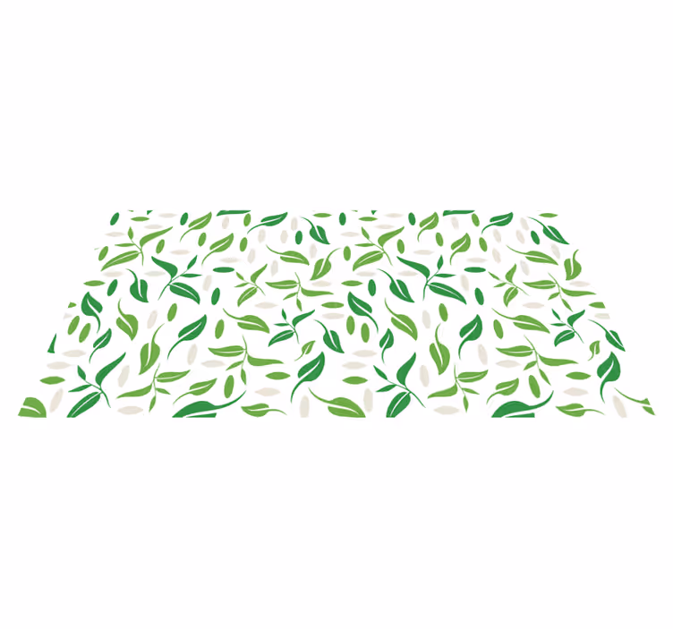 Blomster og planter vinyltæppe med små grønne blade - TenStickers