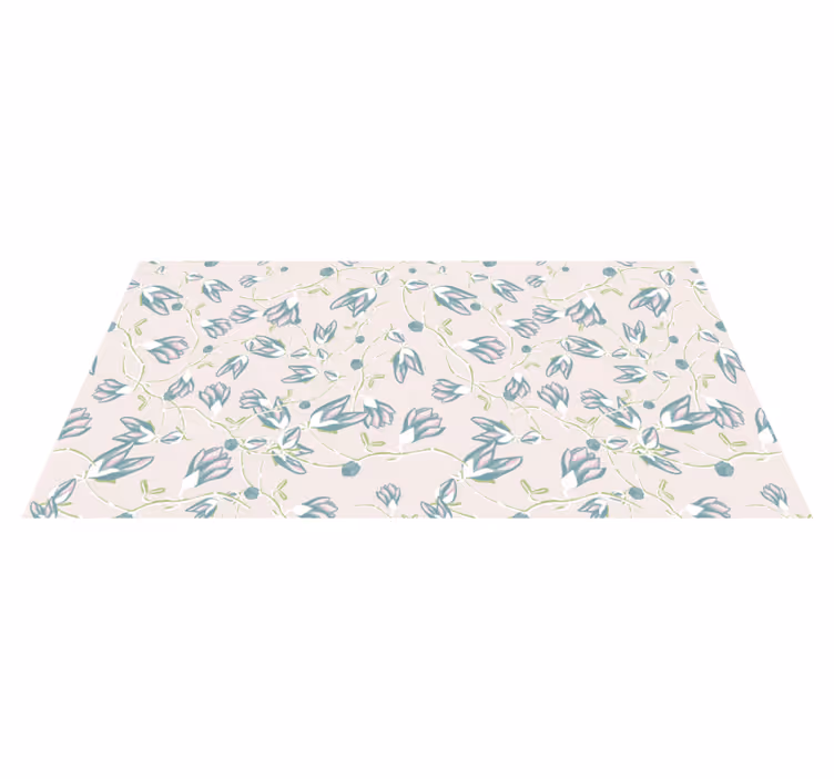 Blomster og planter vinyltæppe med blad- og blomstermønster - TenStickers