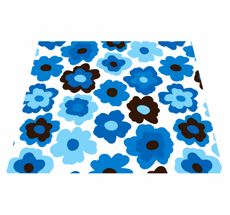 Blomster og planter vinyltæppe blå valmue - TenStickers