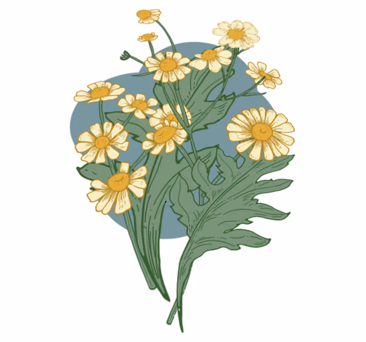 Blomster og planter vinyltæppe livlig blomsterkomposition - TenStickers