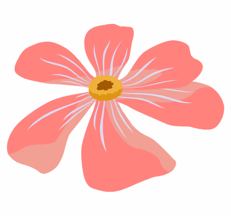 Blomster og planter vinyltæppe i pink blomsterdesign - TenStickers