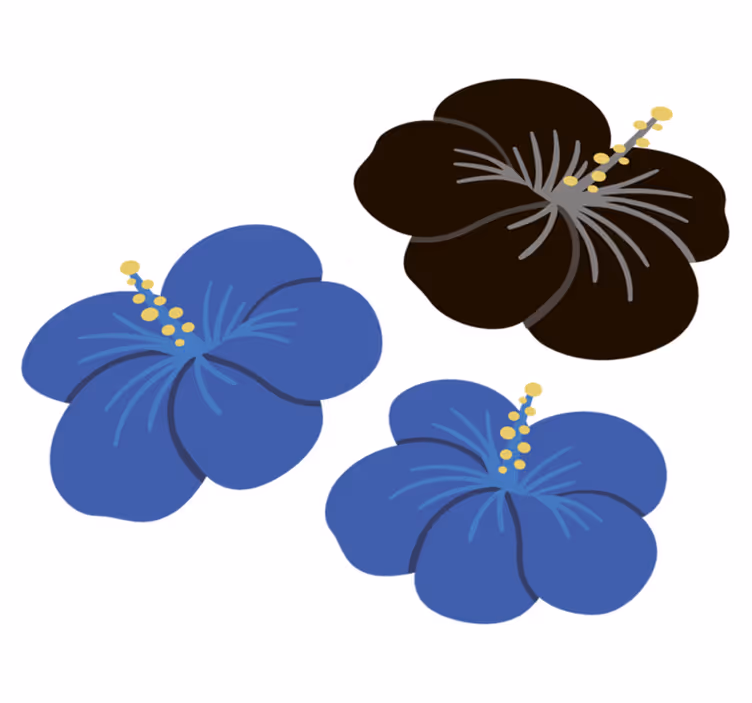 Blomster og planter vinyltæppe hibiscus blomsterarrangement - TenStickers