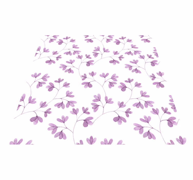 Blomster og planter vinyltæppe lilla blomster mønster - TenStickers