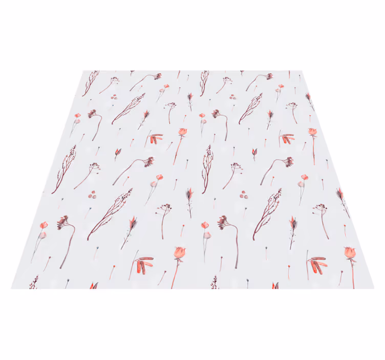 Blomster og planter vinyltæppe med delikat blomsterdesign - TenStickers