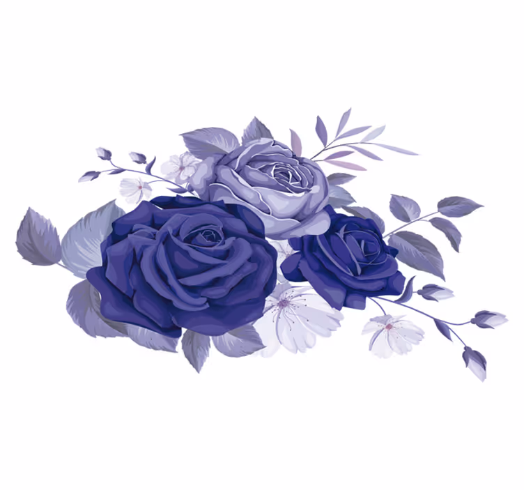 Blomster og planter vinyltæppe lilla elegante rosen - TenStickers