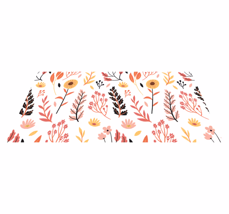Blomster og planter vinyltæppe med blomsterdekoration - TenStickers