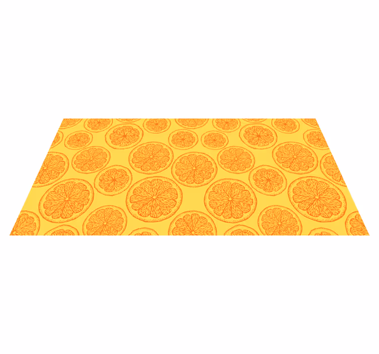 Blomster og planter vinyltæppe med citrusmotiv - TenStickers