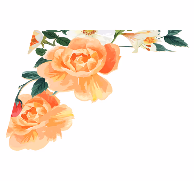 Vinyltæppe til soveværelse i ferskenrose arrangement - TenStickers