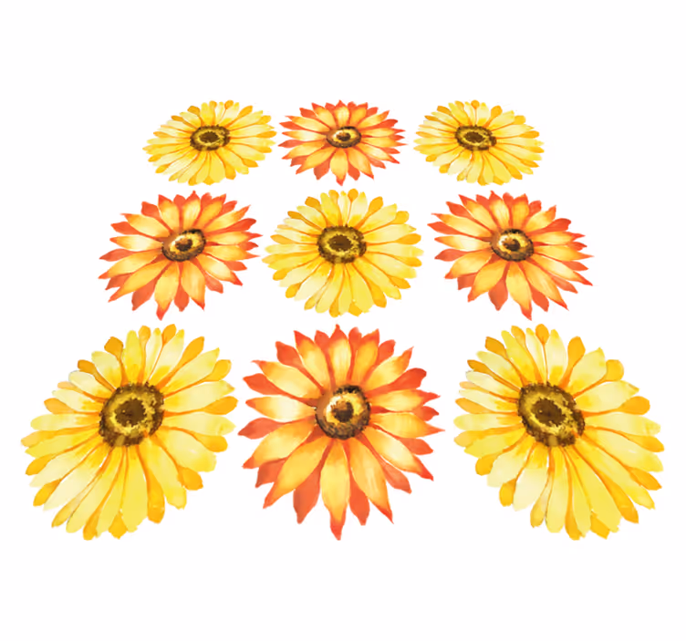 Vinyltæppe til soveværelse med blomsterkomposition - TenStickers