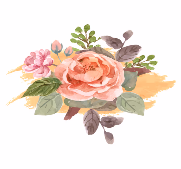Vinyltæppe til soveværelse blush bloom komposition - TenStickers