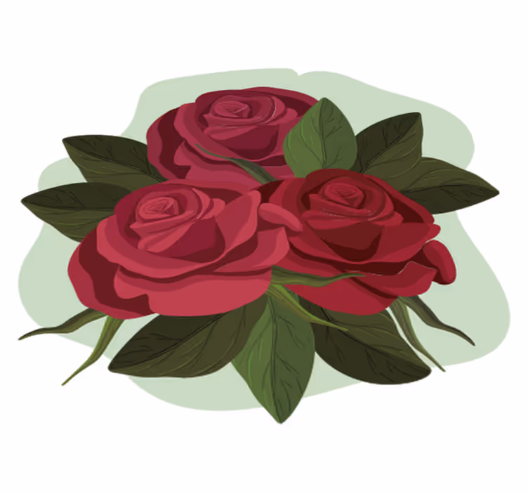 Vinyltæppe til soveværelse rosenarrangement - TenStickers
