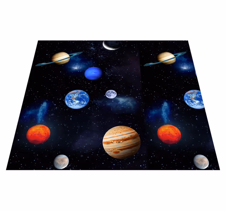 Stjerne vinyl tæppe cosmos rummet planeter - TenStickers