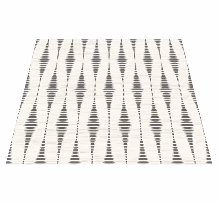 Geometriske vinyl tæppe rabaul ikat grå og beige - TenStickers