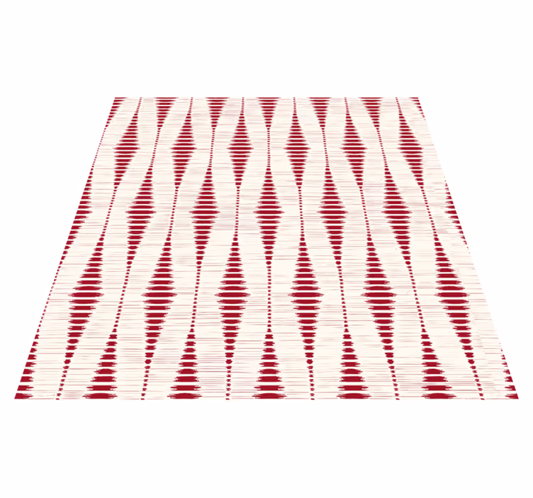 Geometriske vinyl tæppe rød rabaul ikat - TenStickers