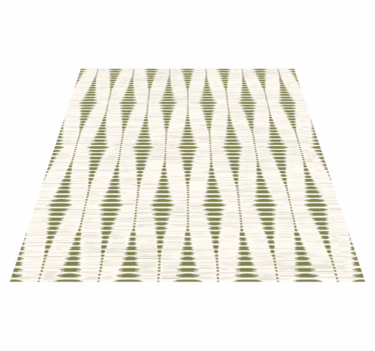 Geometriske vinyl tæppe mosgrøn rabaul ikat - TenStickers