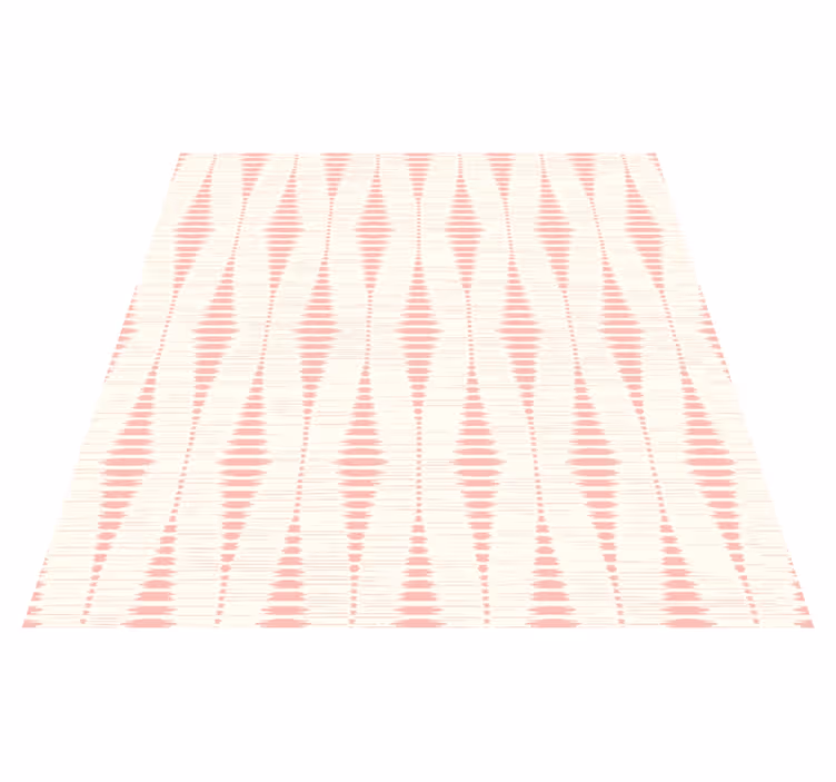 Geometriske vinyl tæppe pastel pink rabaul ikat - TenStickers