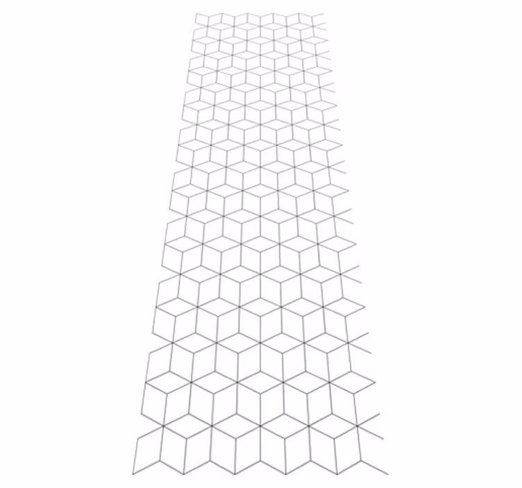 Geometriske vinyl tæppe med kubisk mønster - TenStickers