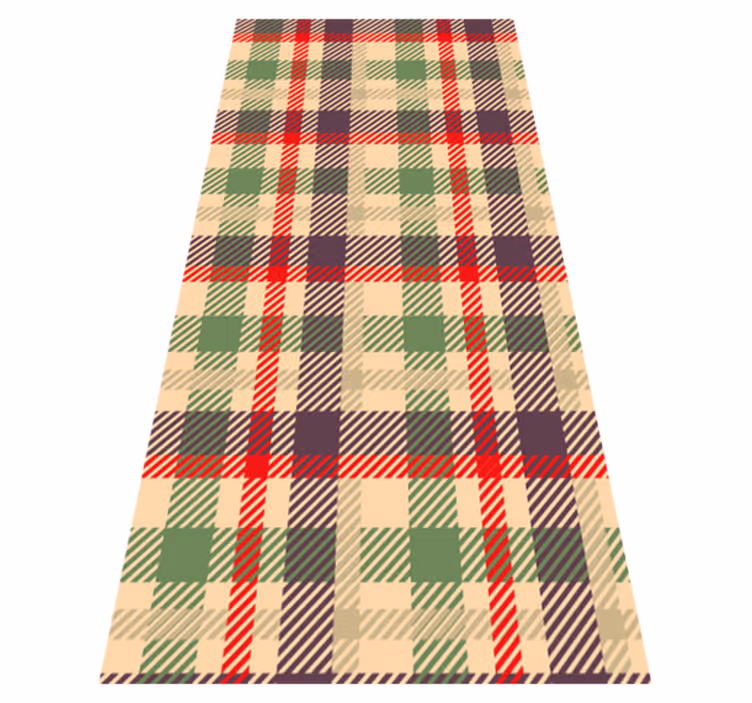 Jule vinyltæppe rød og grøn tartan - TenStickers
