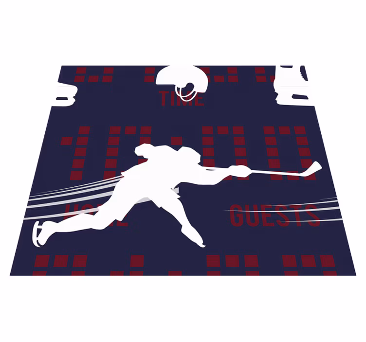Vinyltæppe til soveværelse hockeyspiller - TenStickers