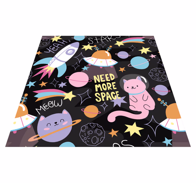 Vinyl tæppe katte i rummet - TenStickers