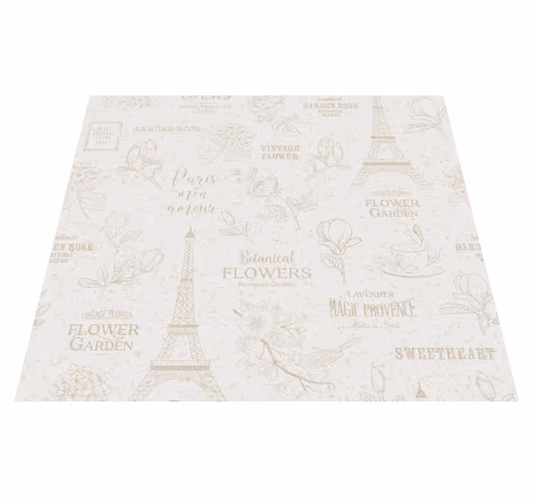 Vinyltæppe til soveværelse i paris stil - TenStickers