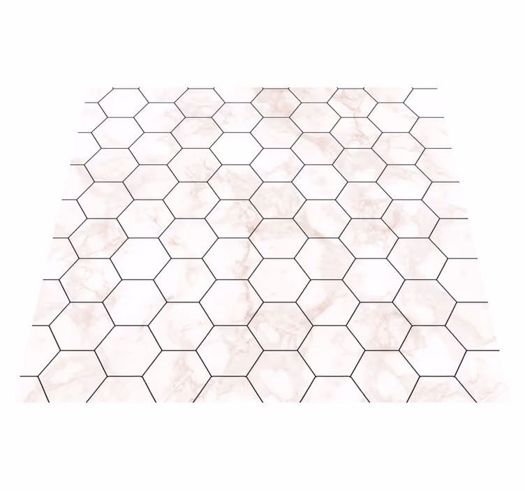 Vinyltæppe til soveværelse marmor hexagonfliser - TenStickers