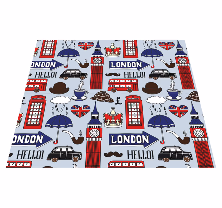 Vinyltæppe til soveværelse britisk london - TenStickers