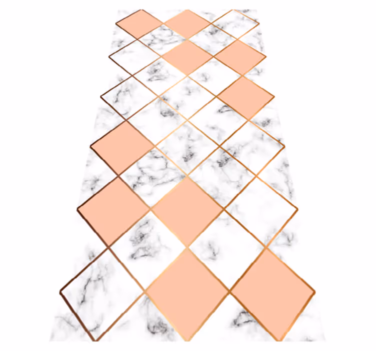 Vinyltæppe til soveværelse geometrisk marmor pink - TenStickers