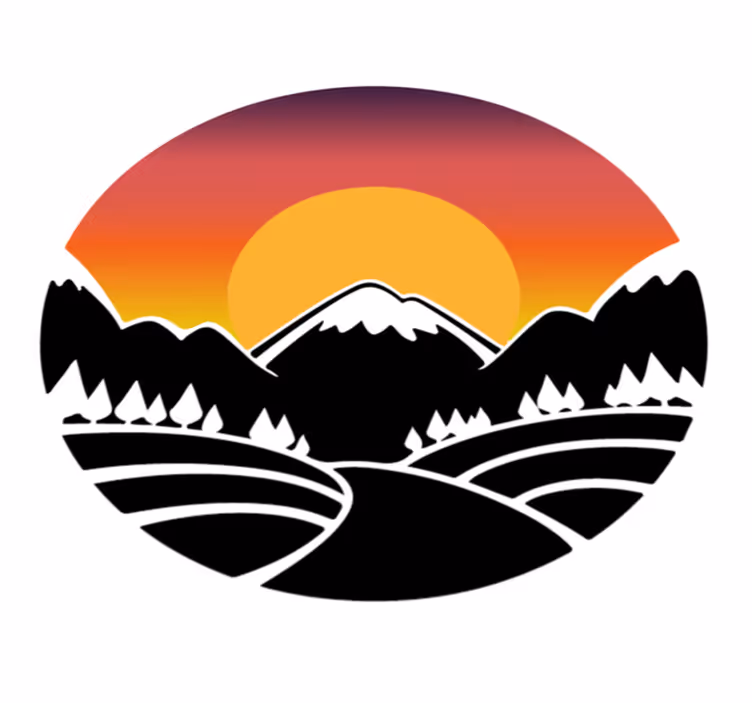 Natur vinyl tæppe bjerg og skov - TenStickers