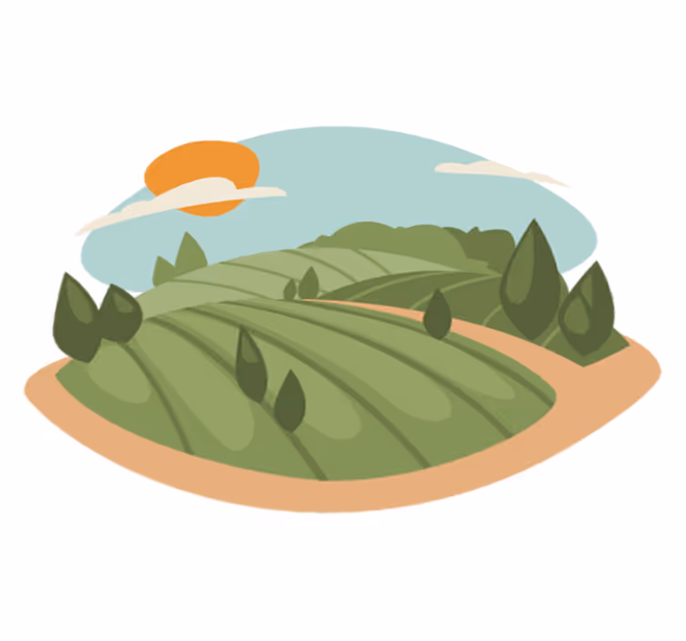 Natur vinyl tæppe med mark illustration - TenStickers