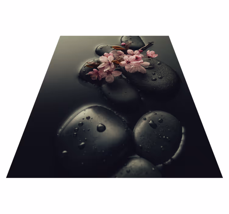 Natur vinyl tæppe zen atmosfære med sten til toilet - TenStickers