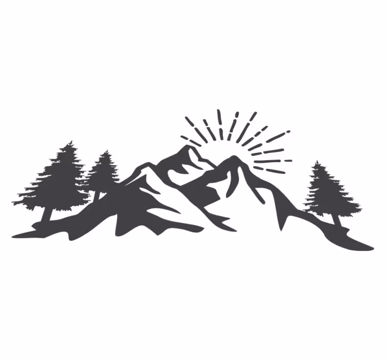 Natur vinyl tæppe solbjerg silhuet - TenStickers