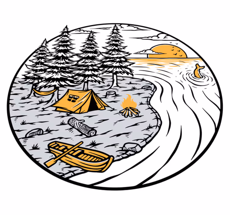Natur vinyl tæppe motorhome gult landskab mærke - TenStickers