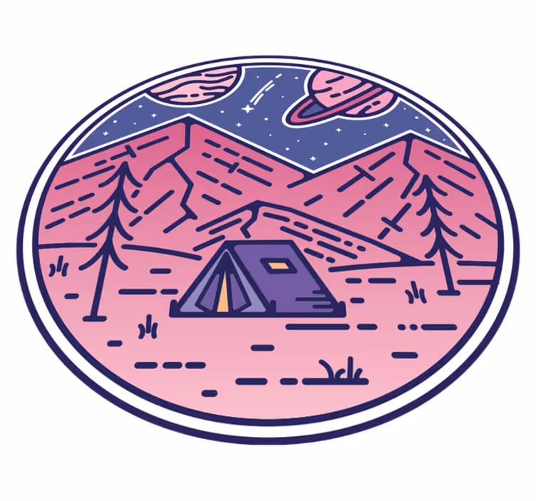 Natur vinyl tæppe bjerg pink - TenStickers