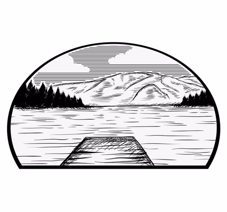 Natur vinyl tæppe motorhome fyr sø - TenStickers