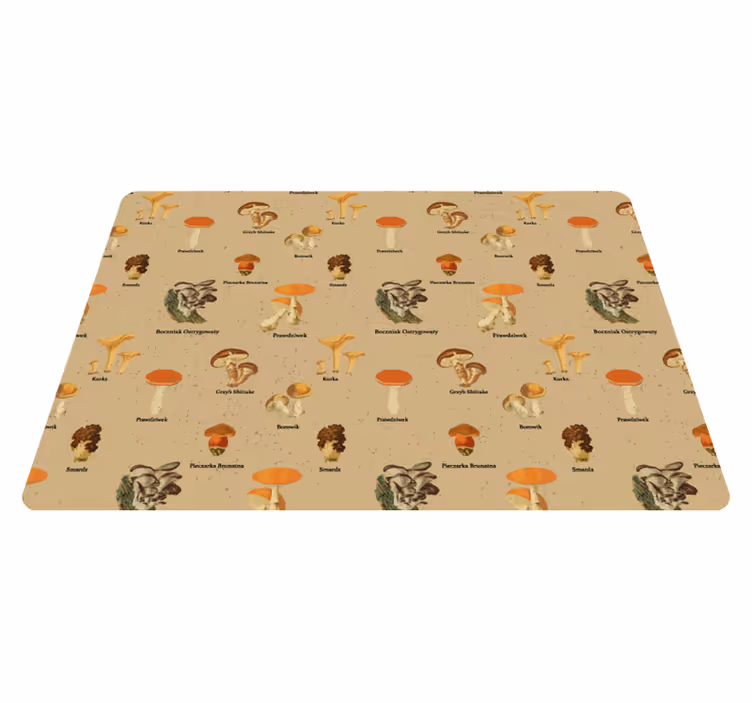Natur vinyl tæppe med vintage svampe typer - TenStickers