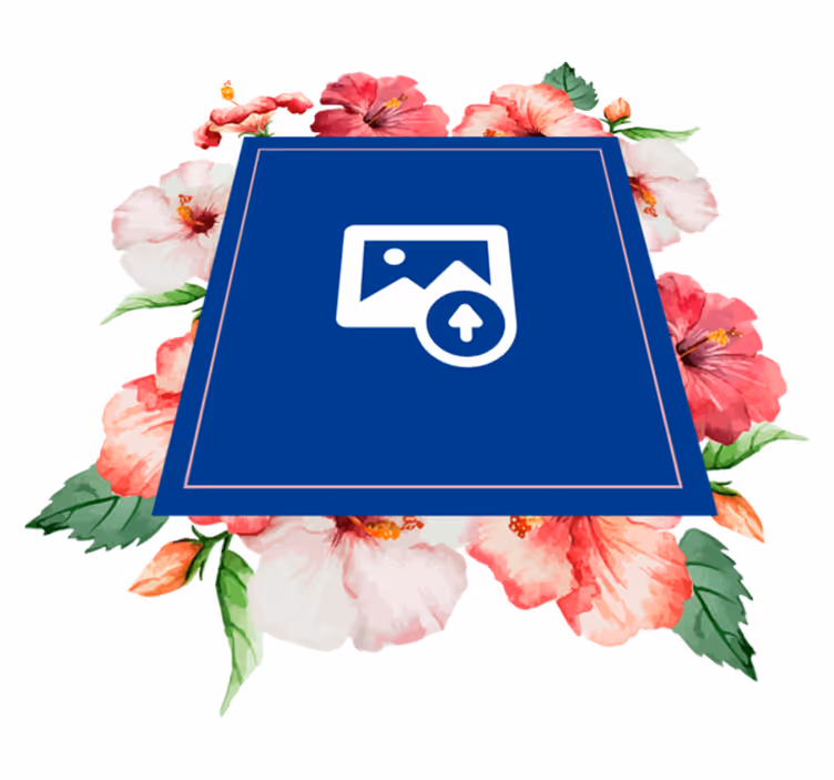 Natur vinyl tæppe hibiscus blomsterdesign - TenStickers