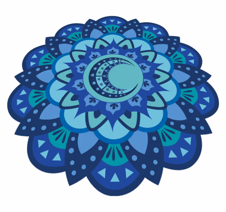 Natur vinyl tæppe med detaljeret botanisk mandala - TenStickers