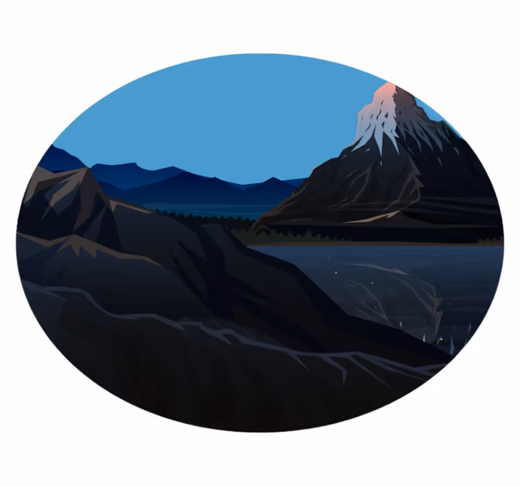 Natur vinyl tæppe med bjerglandskab - TenStickers