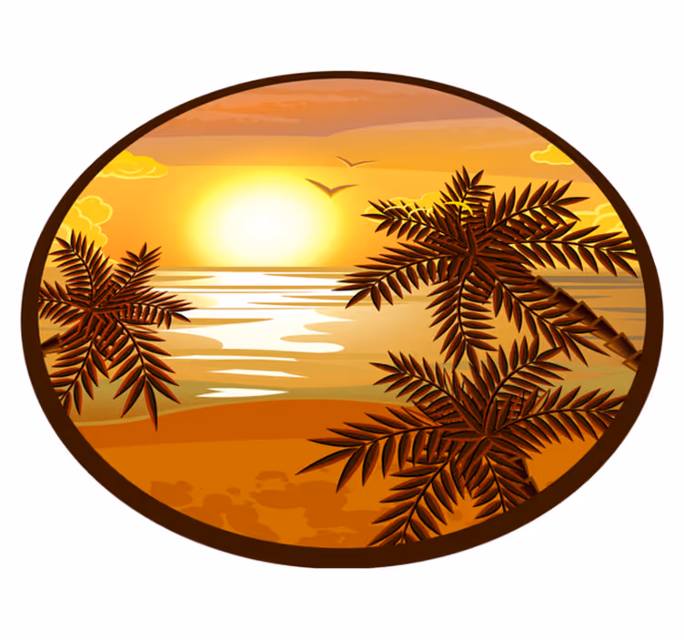 Natur vinyl tæppe rolig solnedgang udsigt - TenStickers