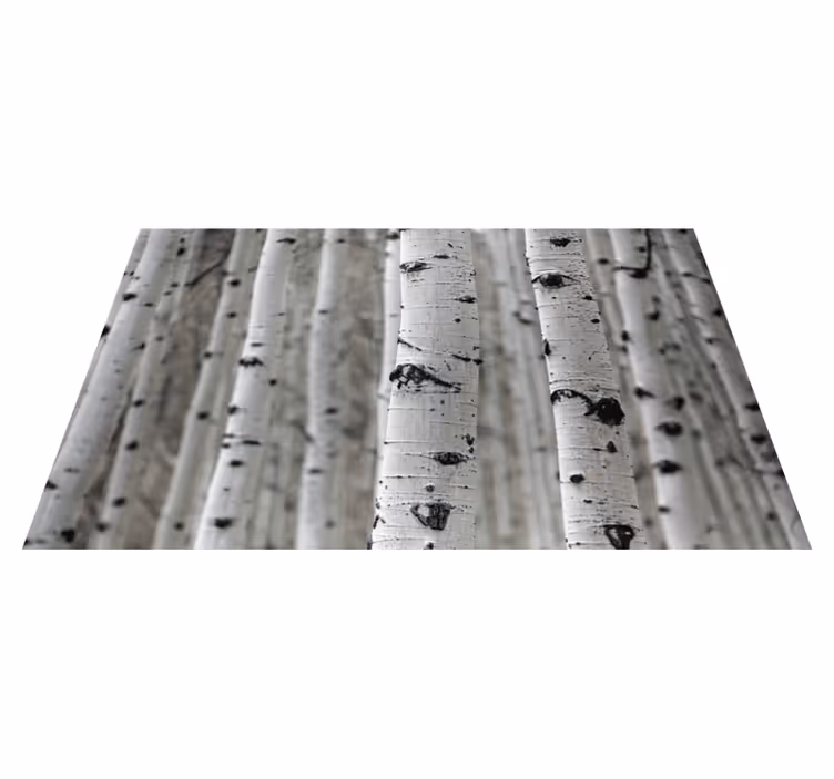 Natur vinyl tæppe birkeskov scene - TenStickers