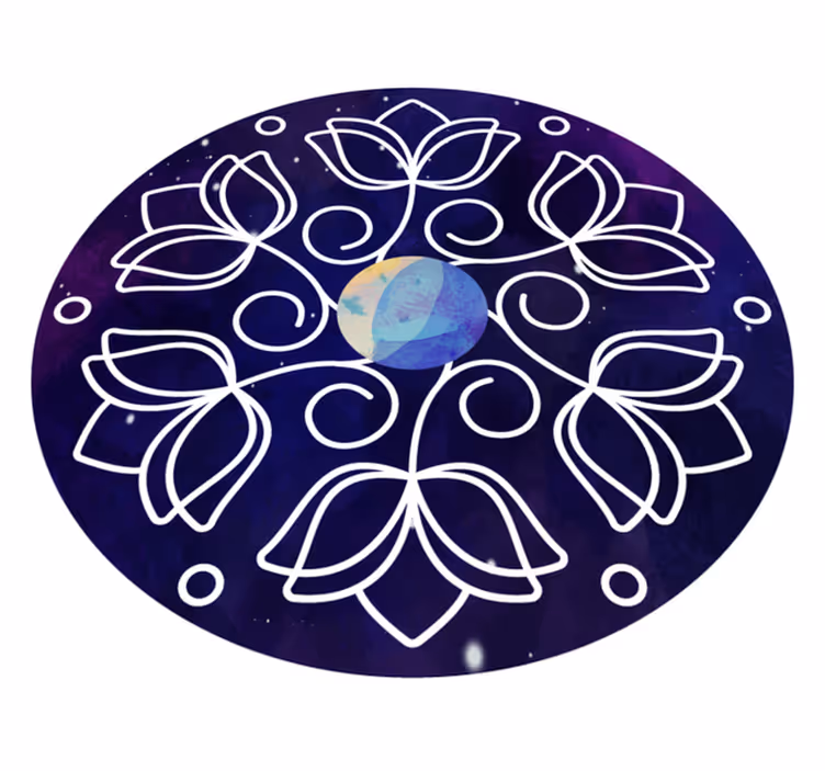 Natur vinyl tæppe med lotusmønster design - TenStickers