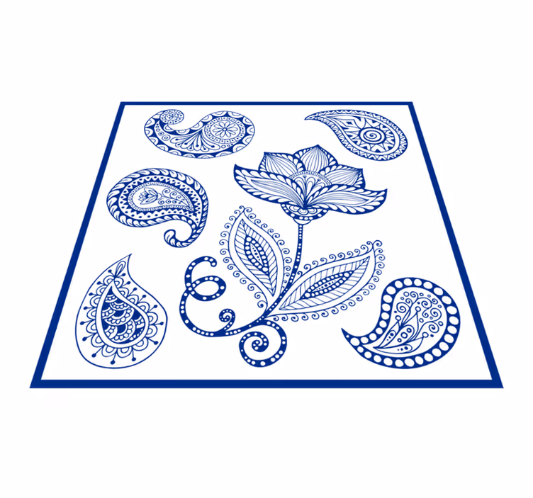 Natur vinyl tæppe botanisk paisley element - TenStickers