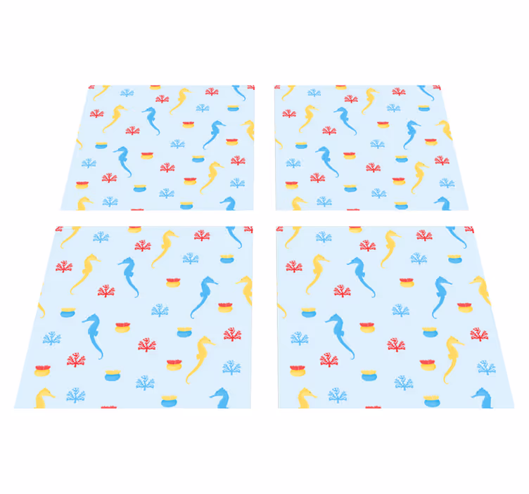 Natur vinyl tæppe seahorse natur splash - TenStickers