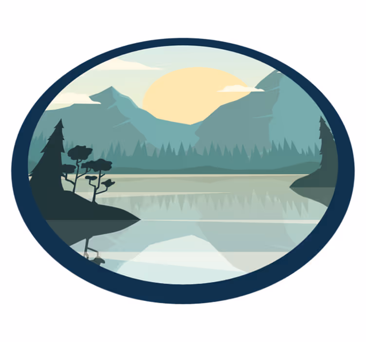 Natur vinyl tæppe rolig bjergrefleksion - TenStickers