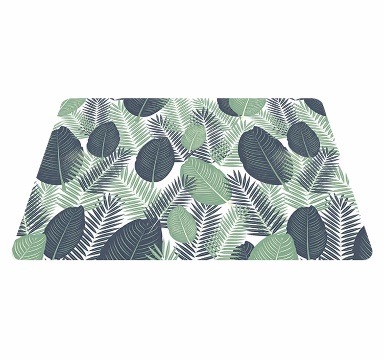 Blomster og planter vinyltæppe i junglegrøn vegetation - TenStickers