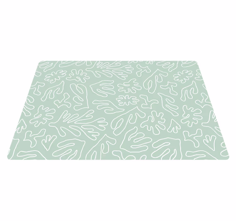 Blomster og planter vinyltæppe grøn tang - TenStickers