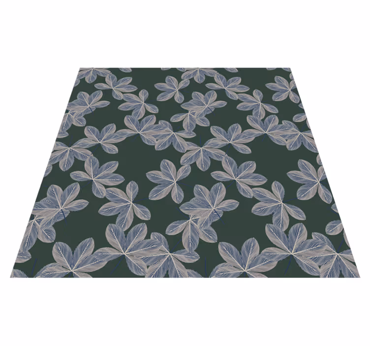 Blomster og planter vinyltæppe mørke blade design - TenStickers