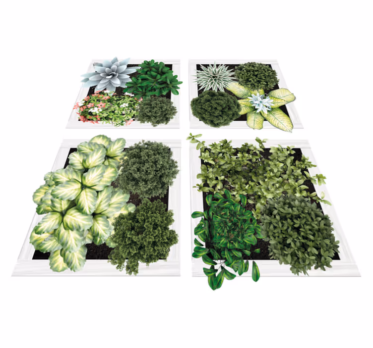 Blomster og planter vinyltæppe lodrette havefliser - TenStickers