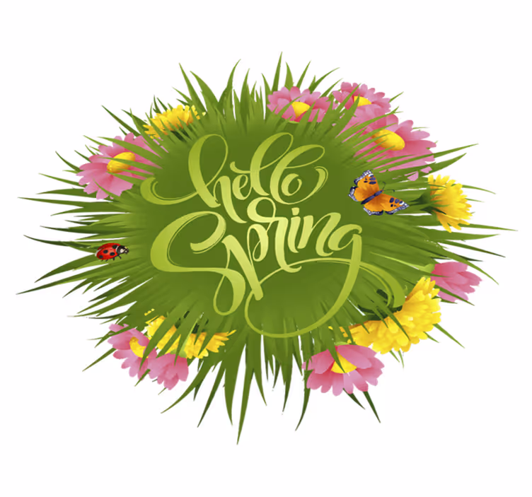 Blomster og planter vinyltæppe forårsmark blomster - TenStickers